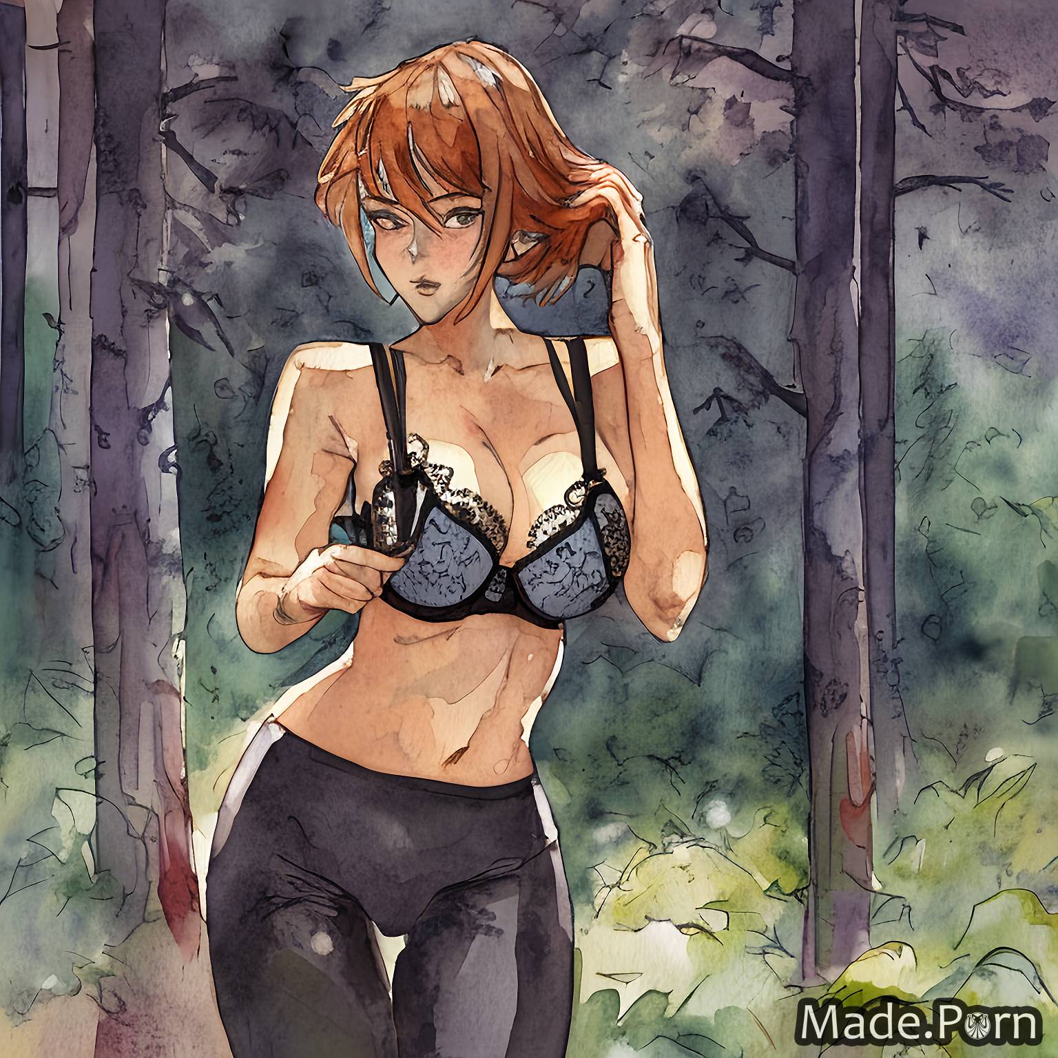 panties forest seduction watercolor woman 20 push-up bra